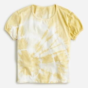 J. Crew Yellow Tie-Dye Crop Short Sleeve Tee -S